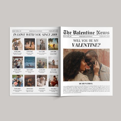 Valentines Day Newspaper Template, Newspaper Flower Bouquet Wrap, Printable Valentines Day Gift, Valentines Newspaper, Galentines Day Gift Newspaper Flowers, Newspaper Template, February Valentines, Edit Text, Bouquet Wrap, Valentines Gifts For Him, Change Background, Change Text, Newspaper