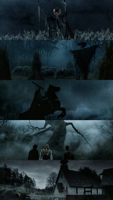 Tim Burton Graveyard, Tim Burton Photography, Tim Burton Cinematography, Gothic Film Aesthetic, Horror Movie Concept Art, Legend Of Sleepy Hollow Aesthetic, Jonny Depp Aesthetic, Tim Burton Moodboard, Tim Burton Photoshoot