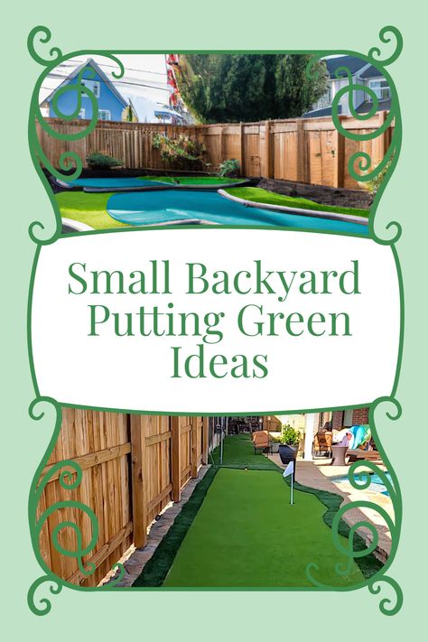 Discover unique, space-saving ideas to add a putting green to your modest backyard. From cute miniature golf courses to professional-styled putting grounds, dive into various designs that seamlessly merge aesthetics with functionality. Transform any petite backyard into a golfer's paradise. Your dream green awaits! Home Golf Course, Golf Simulator Room, Green Backyard, Custom Backyard, Golf Diy, Fun Outdoor Games, Green Ideas, Miniature Golf Course, Green Diy