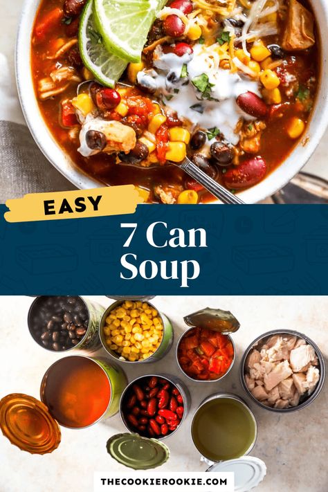 5 Can Soup Recipe, Can Soup Recipe, 7 Can Soup, Can Soup, Easy Crockpot Soup, Quick Soup Recipes, Quick Soup, The Cookie Rookie, Cookie Rookie