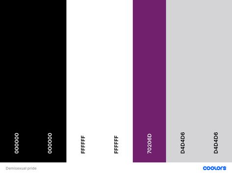 Demisexual Flag, Pride Colors, Hex Color Codes, Hex Codes, Colors Palette, Pride Flag, Pride Flags, Drawing Reference, Color Coding