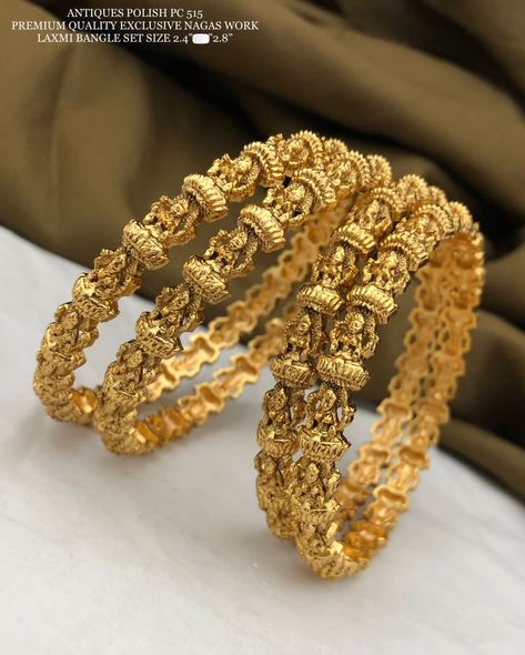 Lakshmi Bangles, Vanki Ring, Diwali Fashion, Simple Gold Bangle, Gold Jewelry Prom, Antique Bangles, Locker Designs, Wedding Ornaments, Gold Bracelet Simple