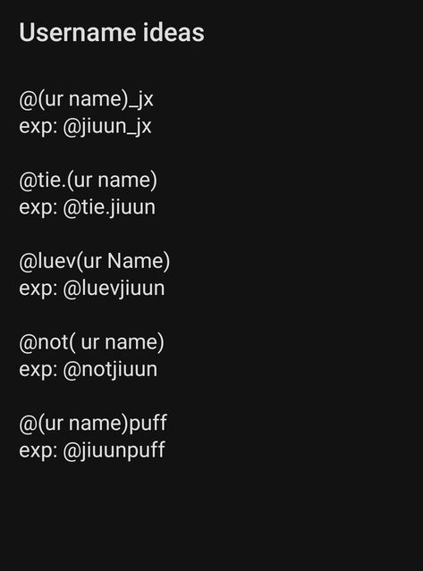 requested on the coloums coment guys!!!! Username Ideas