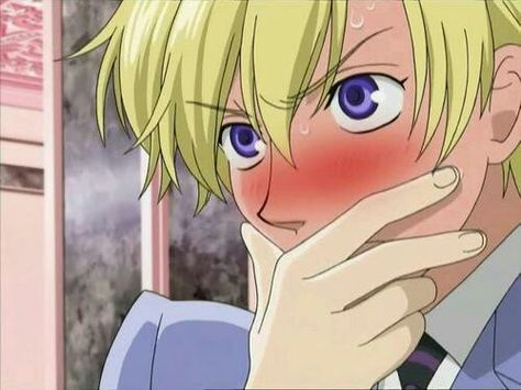 Anime and manga boy #he's blushes Tamaki suoh An Anime, Anime Character, Blush, Blonde, Hair, Anime, Blue