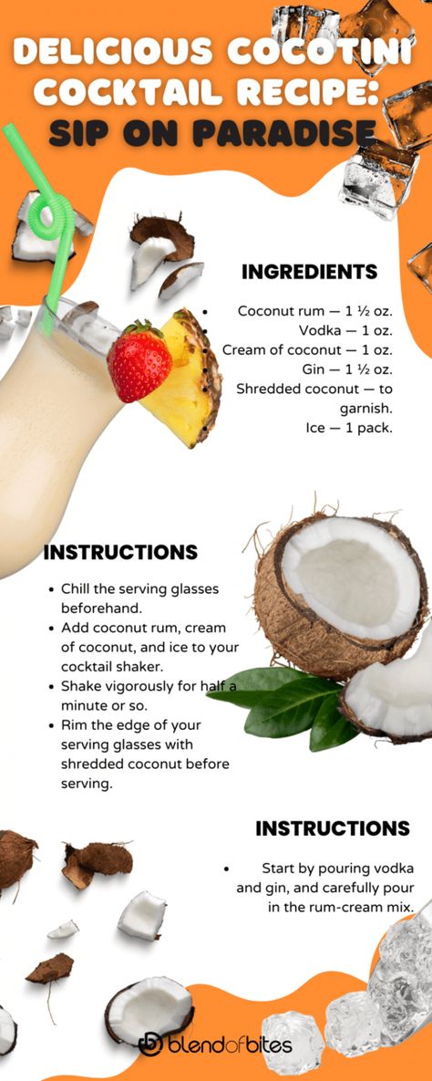 Cocotini Drink, Rum Drinks Easy, Coconut Martini, Coconut Rum Drinks, Gastric Bypass Recipes, Cream Of Coconut, Flavored Rum, Rum Cream, Yummy Alcoholic Drinks