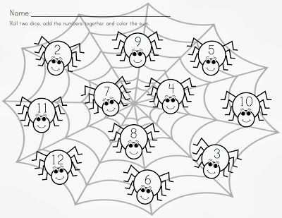 Spider Addition, Spider Theme, October Halloween, Nocturnal Animals, Toddler Learning Activities, Activity Sheets, Toddler Learning, Teaching Tools, First Grade