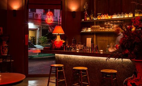 Ba Hao Chinese Bar Design, Asian Bar, Bangkok Bar, Chinese Bar, Wong Kar Wai, Atrium Design, Blue Cafe, Living The Good Life, Chinese Interior