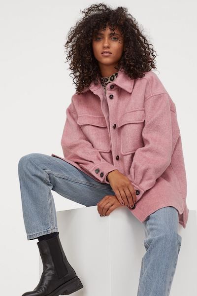 Shacket Outfit, Zoella, Flannel Jacket, Winter Trends, Pink Jacket, Fall Trends, Jacket Style, Jacket Outfits, Shirt Jacket