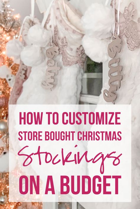 Decorating Christmas Stockings Diy, Burlap Christmas Stockings Diy, Personalize Stockings Diy, How To Personalize Stockings Diy, Diy Names On Stockings Christmas, Custom Stockings Christmas Diy, How To Decorate Stockings For Christmas, Decorate Stockings Christmas Diy, Decorating Stockings Diy