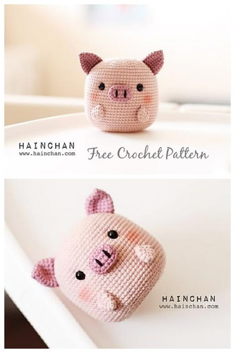 Amigurumi The Little Pig Free Crochet Pattern Pig Crochet, Crochet Pig, Easy Crochet Animals, Crochet Keychain Pattern, Pola Amigurumi, Crochet Animals Free Patterns, Kawaii Crochet, Beginner Crochet Projects, Crochet Amigurumi Free