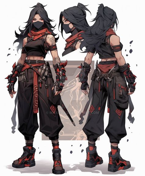 Female Assassin Character Design Modern, Assasin Outfits Women Drawing, Thief Outfit Female, Assasin Concept Art, Fantasy Ninja Outfit, Female Assassin Outfits Anime, Female Assassin Character Design, Fighter Outfit Character Design, Warrior Outfit Drawing