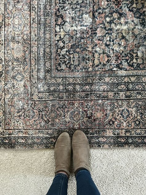 This is literally the sofest rug ever!! And super affordable. I love the colors and the warmth it bringa to my bedroom! Bedroom rug, cloud pile, Loloi rug, moody rug, colorful rug, modern organic rug, modern bedroom rug, area rug, dark rug, warm rug, modern living room rug, transitional living room rug, transitional bedroom rug, soft rug, affordable rugg Follow my shop @Oak.Haus.Collective on the @shop.LTK app to shop this post and get my exclusive app-only content! #liketkit #LTKhome #LTKstyletip #LTKfamily @shop.ltk https://liketk.it/4qYWR Living Room Dark Rug, Living Room Rug With Dark Grey Couch, The Rug Collective, Dark Blue Area Rug Living Room, Dark Bedroom Rug, Large Bedroom Rug Ideas, Moody Living Room Rug, Dark Rug Bedroom, Moody Rug Living Room