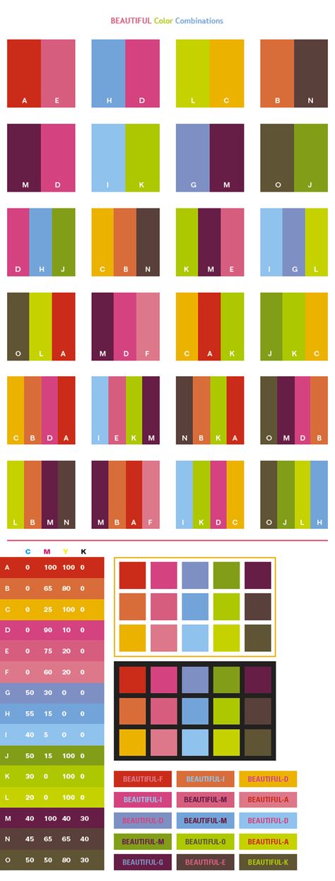 beautiful color schemes for print, CMYK color values. creativecolorschemes.com Color Harmony, 자수 디자인, Beautiful Color Combinations, Colour Board, Color Wheel, Colour Schemes, Color Pallets, Color Theory, Color Themes