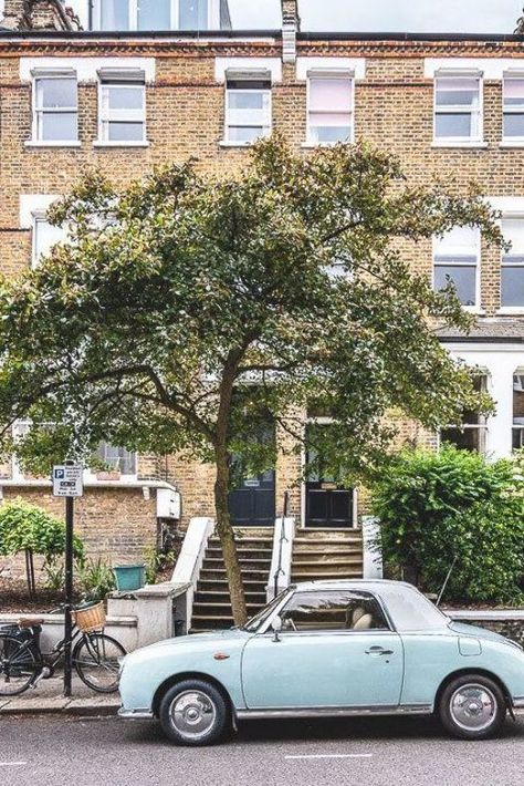 London Cars, Figaro Car, Vintage Nissan, Hampstead House, Prom Car, Best Places In London, Nissan Figaro, Vision Goals, Hampstead London