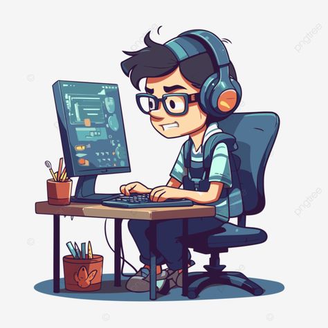 coder clipart boy working with computer game on the desk vector Computer Clipart, Desk Game, Game Tester Jobs, Computer Logo, Clipart Boy, Computer Vector, Speaker Bluetooth, Website Images, Computer Game