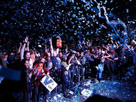 Fans cheer on the campus of Villanova University after Villanova Basketball, College Events, Villanova University, College Event, Basketball Championship, Ncaa Basketball, Blue Walls, Wild Cats, Picture Gallery