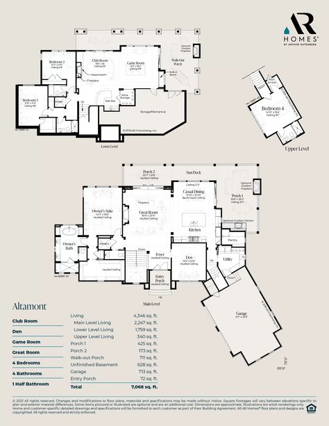 The Altamont Plan | AR Homes® by Arthur Rutenberg Custom Home Floor Plans, Arthur Rutenberg Homes, Lake Hartwell, Stone Porches, Bar Flooring, Porch Fireplace, Lake Keowee, European Cottage, Bungalow Style House Plans