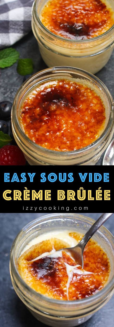 Creme Brulee Recept, Sous Vide Dessert, Creme Brulee Recipe Easy, Cream Brulee, Brulee Recipe, Creme Brulee Recipe, Sous Vide Recipes, Sous Vide Cooking, Fool Proof Recipes