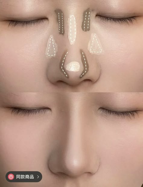 Teknik Makeup, Asian Makeup Tutorials, Membentuk Alis, Nose Makeup, Subtle Makeup, Doll Eye Makeup, Makeup Face Charts, Beauty Makeup Tutorial, Makeup Artist Tips