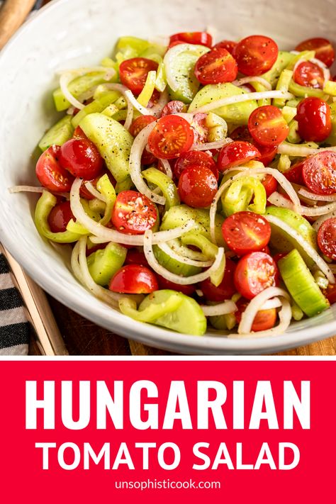 Cucumber Tomato Salad Dressing, Wax Pepper Recipes, Cherry Tomatoes Recipes Salad, Hungarian Wax Pepper, Hungarian Wax Peppers, Cherry Tomatoes Recipes, Salad Cucumber Tomato, Marinated Tomato Salad, Wax Peppers