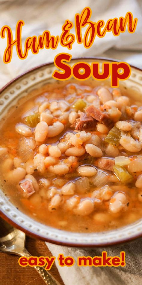 Navy Beans And Ham, Bean Soup Crockpot, Crockpot Ham And Beans, Leftover Easter Ham, Cookbook Binder, Homemade French Onion Soup, Fiber Recipes, Ham And Bean, Navy Bean Soup