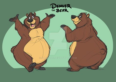 Denver the Bear by Eligecos.deviantart.com on @DeviantArt Bear Character Design, Animal Illustration Kids, Bear Sketch, Animal Character Design, Rescue Rangers, Bear Character, Bear Drawing, Bear Illustration, Animal Character