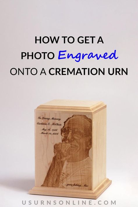 how to get a photo engraved onto a cremation urn Wooden Cremation Urns Boxes, Cute Urns For Ashes, Companion Urns, Wood Urns For Ashes Boxes, Wood Turned Cremation Urns, Cremated Remains, Wood Urn, Wooden Urn, Memorial Urns