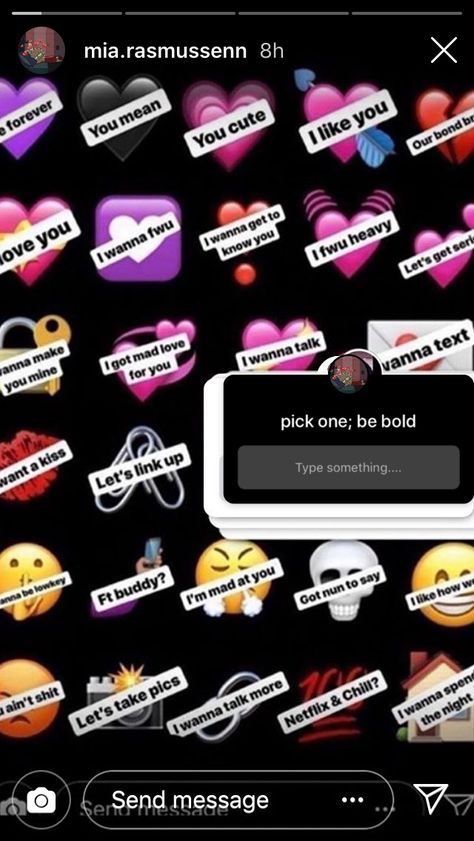 New Bonds Instagram Post, Emojis That Go Together Instagram, Ig Games Story Questions, Instagram Post Games, Snap Bsf List Emojis, Spam Bio Ideas Funny, Best Friend List Emojis Snapchat, Tbh Instagram Posts, Snapchat Best Friends List Emojis