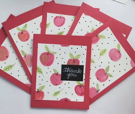 These amazing thank you Apple Card’s make the perfect cards a school teacher can use. #thankyoucards #handmadecards #notecards Apple Card, Express Gratitude, Expressing Gratitude, School Teacher, Greeting Cards Handmade, Note Cards, The Holiday, Gratitude, Thank You Cards