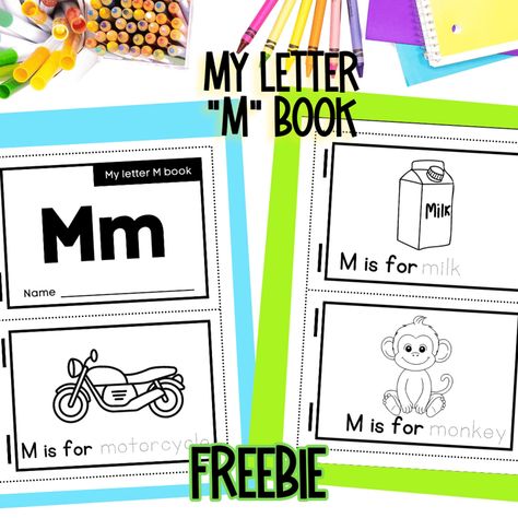 M Crafts For Preschool, Letter M Activities For Preschool, M Crafts, Mfw Kindergarten, Letter M Activities, Preschool Construction, Prek Activities, Alphabet Letter Crafts, Letter Crafts