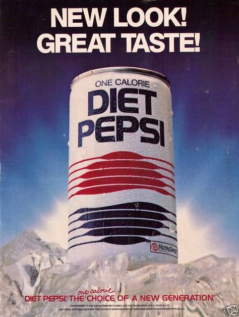 My mom drank "Diet Pepsi one small calorie, now you see it, now you don't!" Vintage Pepsi Ads, 80s Editorial, Coke Aesthetic, 80s Illustration, Soda Ads, 80s Ads, Pepsi Ad, Pepsi Vintage, Coke Ad