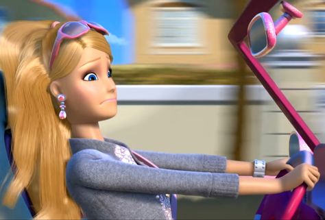 Barbie Driving, Driving Fast, Barbie Life In The Dreamhouse, Life In The Dreamhouse, Barbie Car, Barbie Funny, Barbies Pics, House Cartoon, Im A Barbie Girl