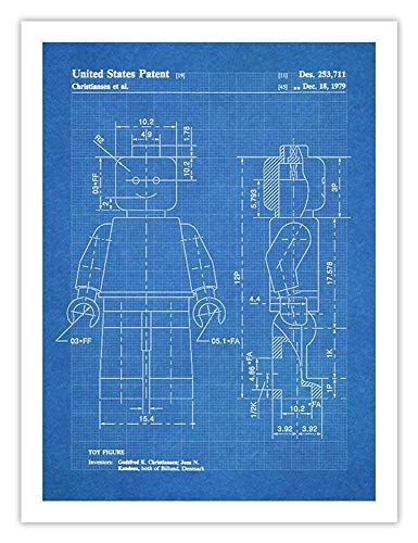 1979 Mini Figurine Toy Invention 18x24 Patent Poster Blueprint Steves Poster Store Lego Blueprint, Modeling Reference, Computer Geek Gifts, Lego Wallpaper, Patent Art Prints, Blueprint Art, Stitching Ideas, Tile Stencil, Patent Drawing