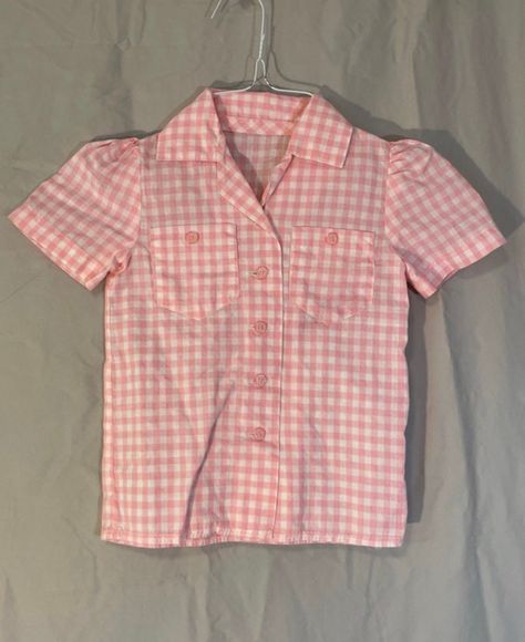 Excited to share this item from my #etsy shop: Vintage 1970’s pink and white checked button down blouse Abandoned Store, Pink Flannel, Girls Shirt, Girls Blouse, Girly Fashion, Button Down Blouse, Pink Blouse, Vintage 1970s, Pink And White