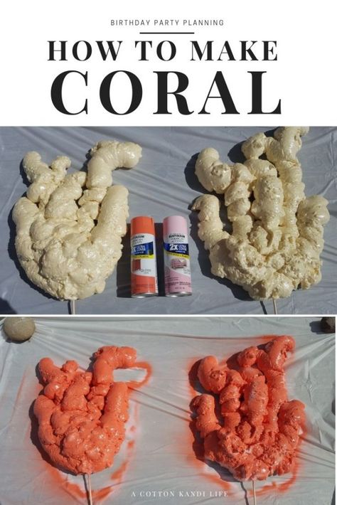 How To Make Coral, Spray Foam Coral, Coral Diy, Storefront Ideas, Diy Coral, Scuba Vbs, Dnd Party, Pink Spray Paint, Pipe Cleaner Art