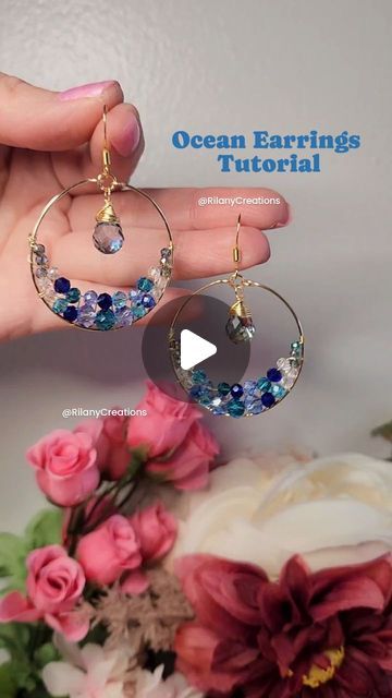 Beaded Wire Art, Better Instagram, Ocean Earrings, Wire Jewelry Tutorial, Rainbow Balloons, Earring Tutorial, Handmade Wire Jewelry, Jewelry Making Tutorials, Diy Crafts Jewelry