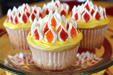 pentecost cupcakes | for our celebration of pentecost today i made tongues of fire cupcakes ... Fire Cupcakes, Pentecost Craft, Sunday School Snacks, Biblical Feasts, Pentecost Sunday, Liturgical Year, Pentecost, Mini Marshmallows, Easter Recipes