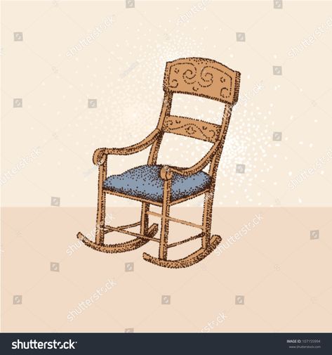 Rocking Chair Drawing, Rocking Chair Illustration, Vintage Rocking Chair, Chair Drawing, Nursery Illustration, Bench Pillow, Rocking Chair Nursery, Pillow Ideas, Felt Pictures