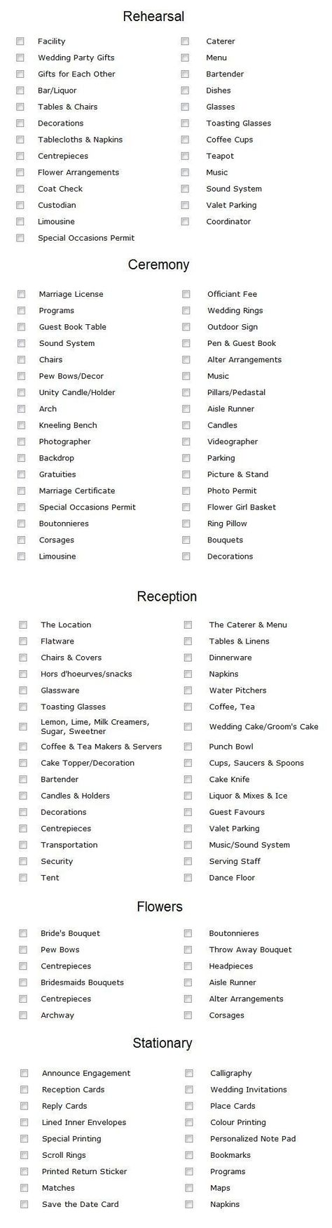 Here is every minuscule thing you need to keep track of, basically. |cross off as you go list  Such great lists Planning Checklist, Wedding Planning Checklist, Wedding Checklist, Wedding Wishes, Wedding Time, The Plan, Fairytale Wedding, Wedding Planners, Here Comes The Bride