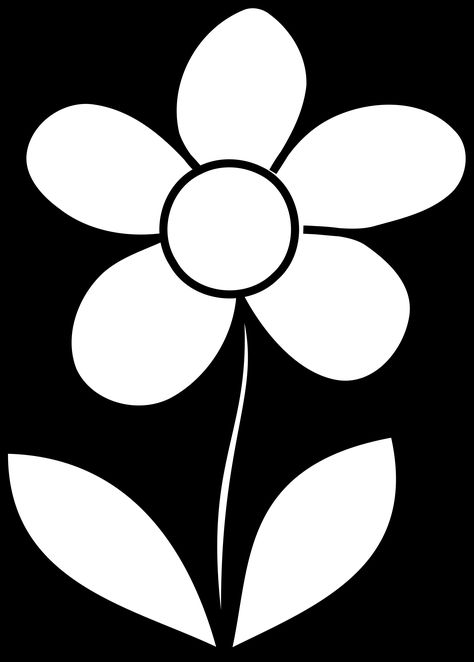 Simple Flower bw by @malenki, Simple Flower from HakanL in black and white to be coloured by kids and others– with corrected Document size , on @openclipart Small Flower Drawings, Flower Coloring Sheets, Printable Flowers, Simple Flower Drawing, Printable Flower Coloring Pages, Red Daisy, Black And White Flowers, Easy Coloring Pages, Simple Flower