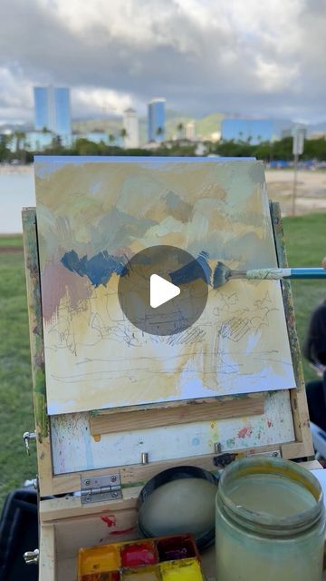 Tommy Kim on Instagram: "Pleinair process of mountain view from ala moana park. 
.
.
Gouache on watercolor block
.
.
#gouache #pleinair #artistlife #urbanlandscape #hawaiilife #mountinpainting #artprocess #howtopaint #inspiration #paintings" Tommy Kim Gouache, Gouache Art Landscape, Gouache Landscape Painting, Gouache Landscape, Ala Moana, Gouache Art, Hawaii Life, Artist Life, Process Art