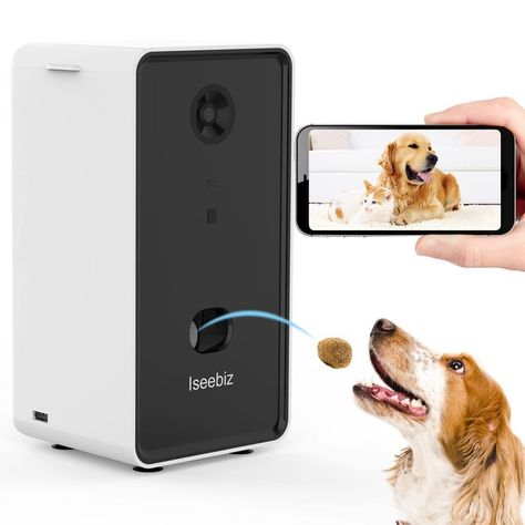 Iseebiz Smart Pet Camera, [2021 UPGRADED] Dog Camera Treat Dispenser, 2-Way Audio, 1080P Night Vision Cam, App Control Tossin Cat Camera, Dog Treat Dispenser, Pet Cam, Pet Camera, Cute Husky, Treat Dispenser, Cat Feeder, Dog Feeder, Pet Feeder