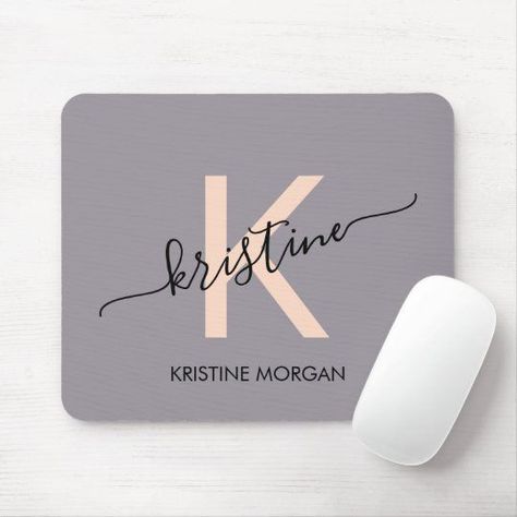 Modern pink lavender script monogram name mouse pad Mousepad Design Ideas, Mouse Pad Ideas, Mouse Pad Design Ideas, Mouse Pad Diy, Diy Mouse Pad, Mouse Pad Aesthetic, Aesthetic Mouse Pad, Diy Mouse, Pad Aesthetic