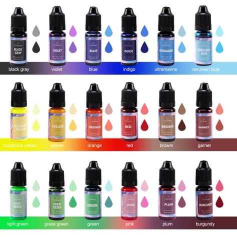 US $0.01 99％ Off | 18 Colors 10ml Liquid Dye Candle Resin Pigment Colorant Resin Soy Wax Dye for DIY Candle Soap UV Epoxy Resin Mold Crafts Making Liquid Candle, Resin Pigment, Epoxy Resin Diy, Candle Dye, Resin Jewelry Diy, Diy Candle, Diy Silicone Molds, Colorful Candles, Aromatherapy Candles