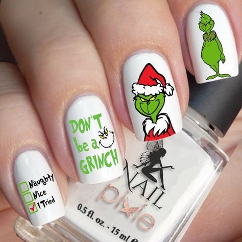 20+ Festive Grinch Nail Designs For The Holiday Season | Le Chic Street O Grinch, Sunshine Coast Australia, Water Nails, Christmas Manicure, Cute Christmas Nails, Seasonal Nails, Christmas Nails Acrylic, Art Water, Xmas Nails