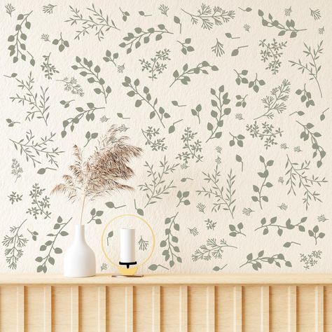 PRICES MAY VARY. 【HIGH QUALITY MATERIAL】This Kazova Plants Leaves wall stickers is made of high quality PVC, which does not pollute the environment during the production process,it is an environmentally friendly product,Unlike other decorative materials that have a special smell, it is very safe for your family 【UNIQUE DESIGN】This Green Plants Leaves wall sticker has been carefully designed to be elegant and beautiful, and can be well matched with various styles of furniture and home decoration, Sage Green And Floral Nursery, Botanical Bedroom Wallpaper, Ivy Themed Nursery, Plant Theme Nursery, Plant Themed Nursery, Nursery Wallpaper Accent Wall, Peel And Stick Wallpaper Green, Green Wall Stickers, Stickers Plants