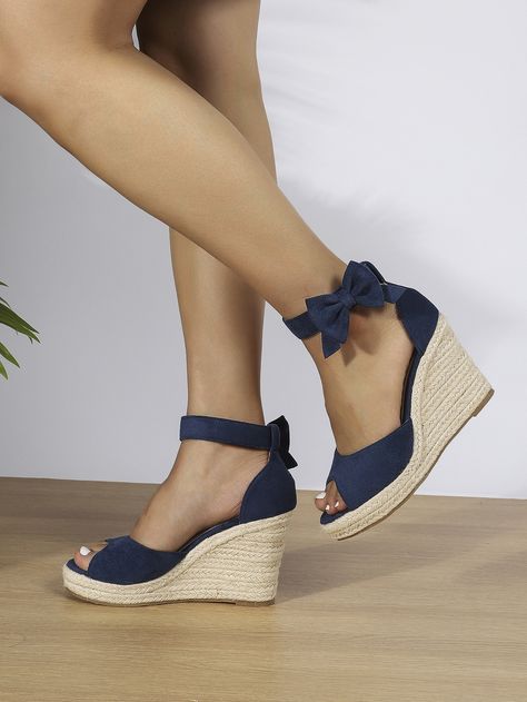 Navy Espadrilles, Navy Blue Wedges, Women Wedges, Blue Wedges, Espadrille Wedge, Fancy Jewelry, Leg Design, Platform Wedge Sandals, Womens Wedges