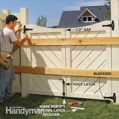 Construct a Custom Fence and Gate | The Family Handyman Diy Wood Fence, Building A Gate, Build A Fence, Tor Design, Backyard Gates, Diy Fence, Building A Fence, Wooden Gates, Driveway Gate