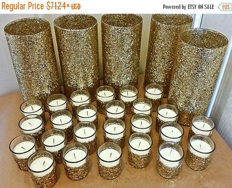 ON SALE Wedding Centerpiece Set, Gold Wedding Centerpiece, wedding, wedding decorations, gold wedding, wedding favors, bridal shower, weddin Silver Wedding Centerpieces, Gold Wedding Centerpieces, Rustic Wedding Decorations, Candle Wedding Centerpieces, Gold Candle, Black Gold Jewelry, Gold Bridal Showers, Wedding Vases, Wedding Centerpieces Diy