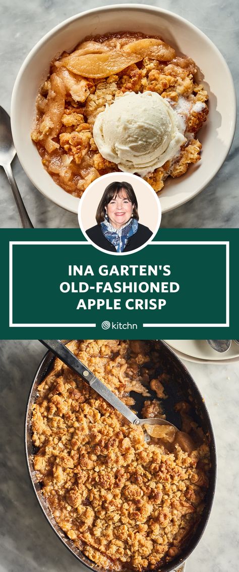 Old Fashioned Apple Crisp Ina Garten, Ina Apple Crisp, Ina Garten Old Fashioned Apple Crisp, Ina Garden Old Fashioned Apple Crisp, Inas Apple Crisp, Ina Garten Apple Crisp Recipe, Old Fashioned Apple Cobbler Recipe, Baked Apple Crisp Recipe, Ina Garden Apple Crisp